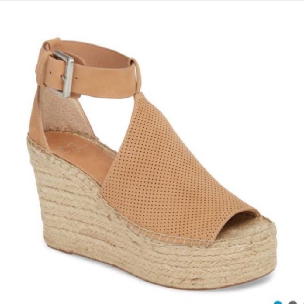Marc Fisher Tan Espadrille Wedge Sandals
